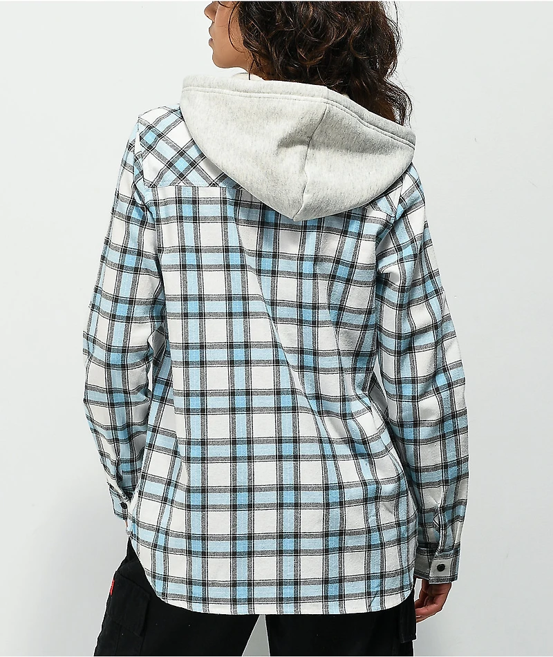 Your Highness Sativa Blue Hooded Flannel Shirt