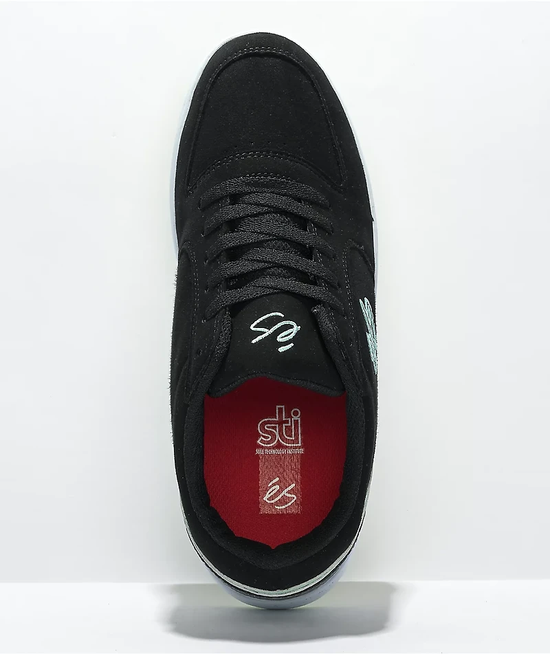 eS EOS Black, White & Turquoise Skate Shoes