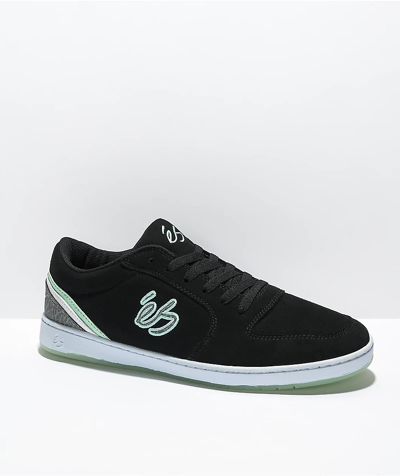 eS EOS Black, White & Turquoise Skate Shoes