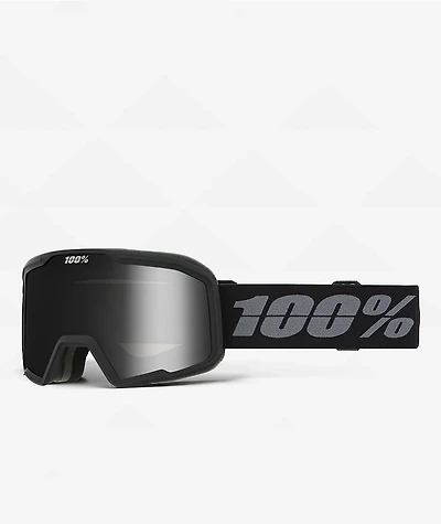 100% Valnor Base Black & Dark Smoke Snowboard Goggles