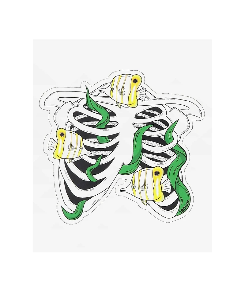 180TIDE Butterflyfish Skeleton White Sticker