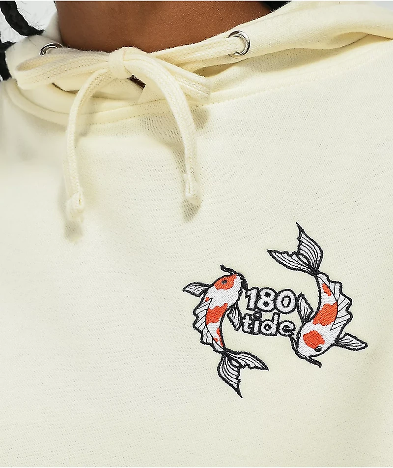 180TIDE Koi Fish Cream Hoodie