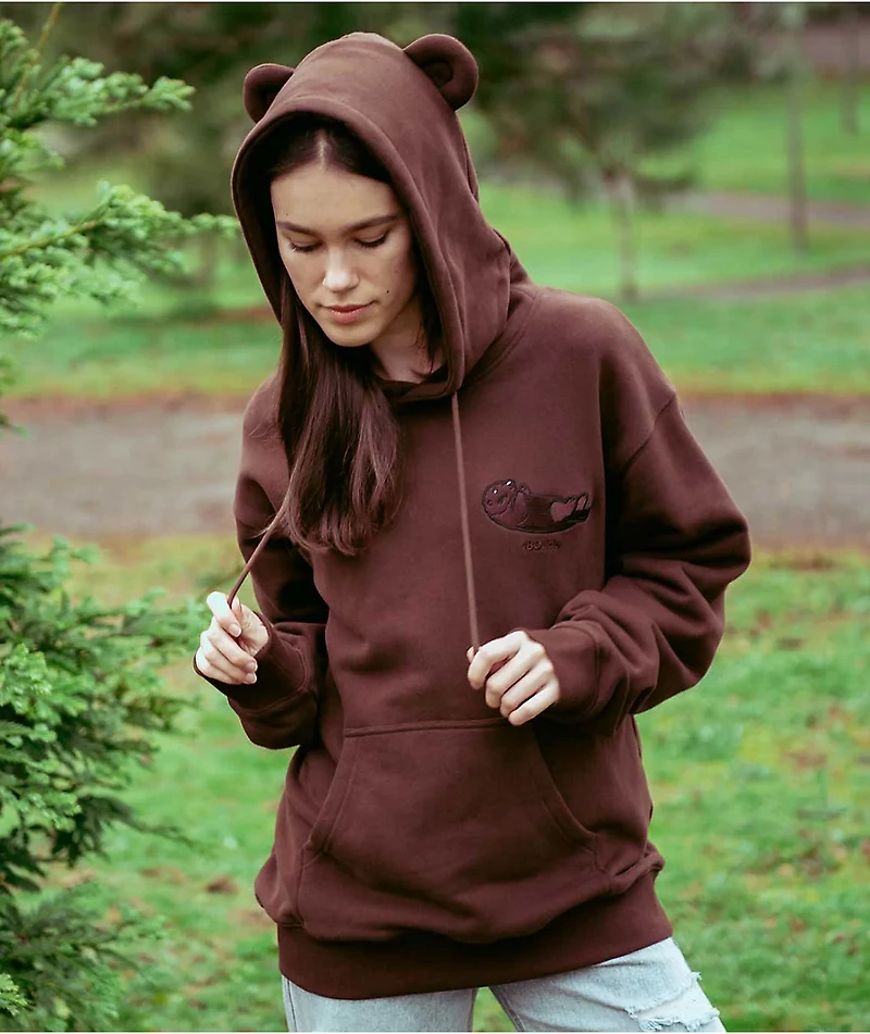 180TIDE Sea Otter Ears Brown Hoodie
