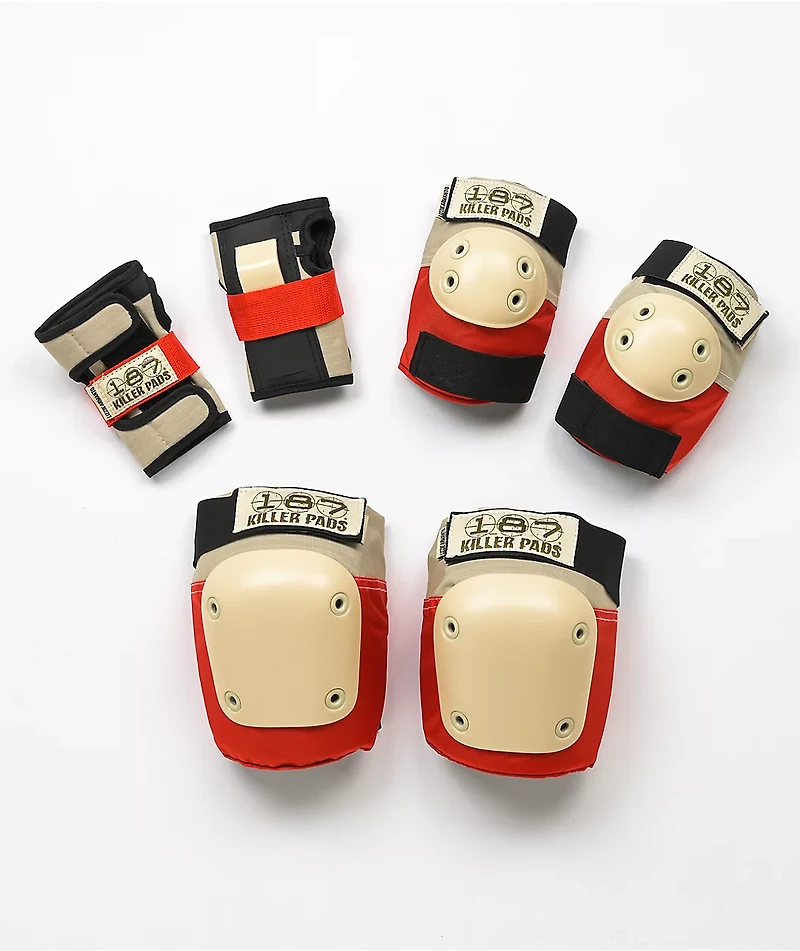 187 Killer Lizzie Red & Cream 3-Pack Pad Set