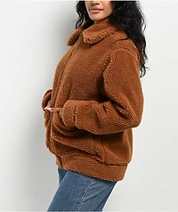 24COLOURS Sherpa Brown Zip Jacket
