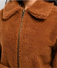 24COLOURS Sherpa Brown Zip Jacket
