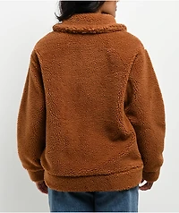 24COLOURS Sherpa Brown Zip Jacket