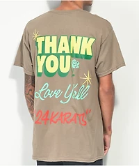 24Karats Thank You Love Y'all Brown T-Shirt