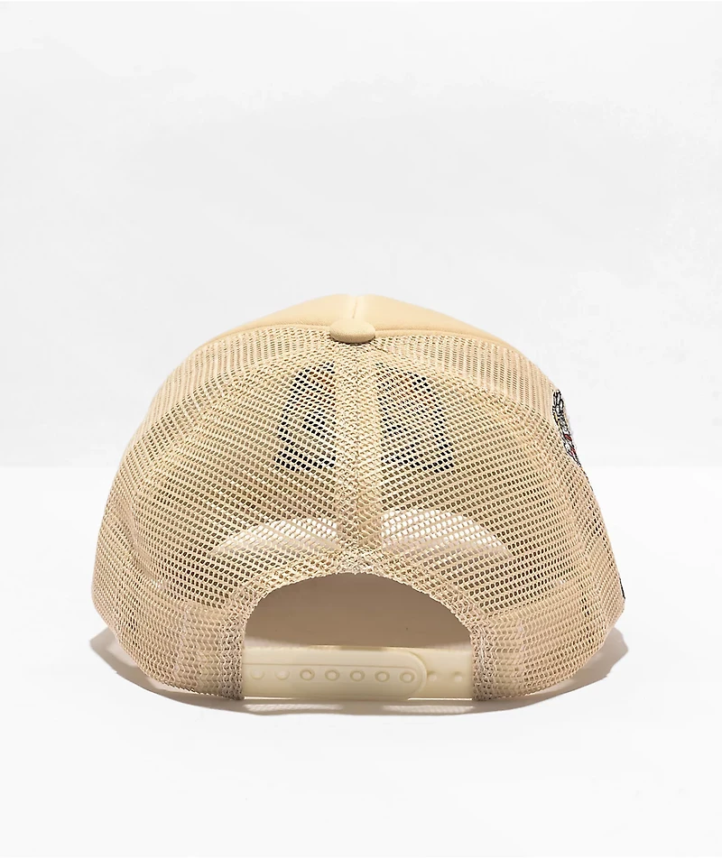 26 Red Astronaut Cat Cream Trucker Hat