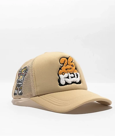 26 Red Astronaut Cat Cream Trucker Hat