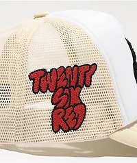 26 Red Black Cat Cream Trucker Hat