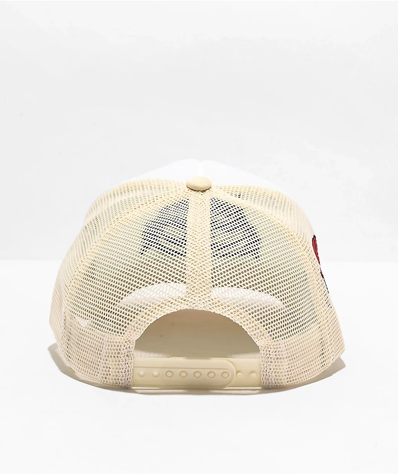 26 Red Black Cat Cream Trucker Hat