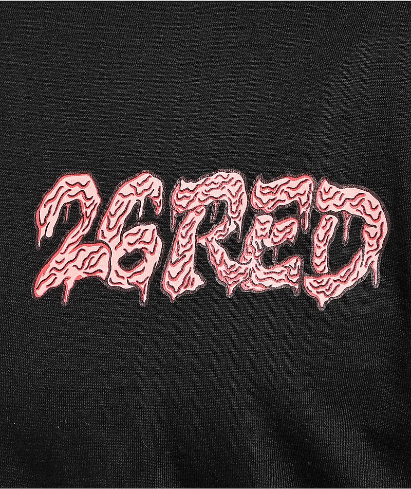 26 Red Drip Cat Black T-Shirt