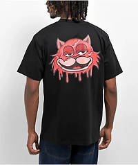 26 Red Drip Cat Black T-Shirt
