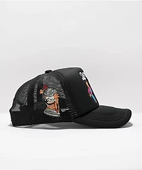 26 Red Graffiti Cat Black Trucker Hat