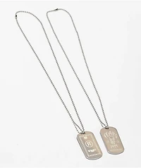 2FER 11" Silver Engraved Dog Tags