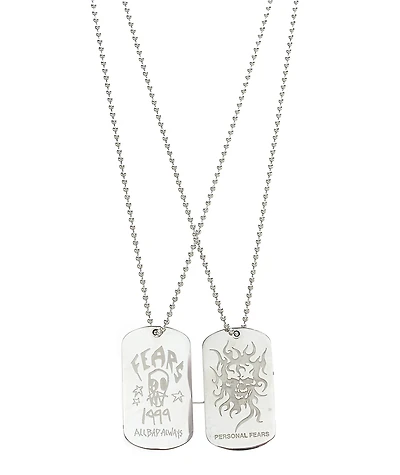 2FER 11" Silver Engraved Dog Tags