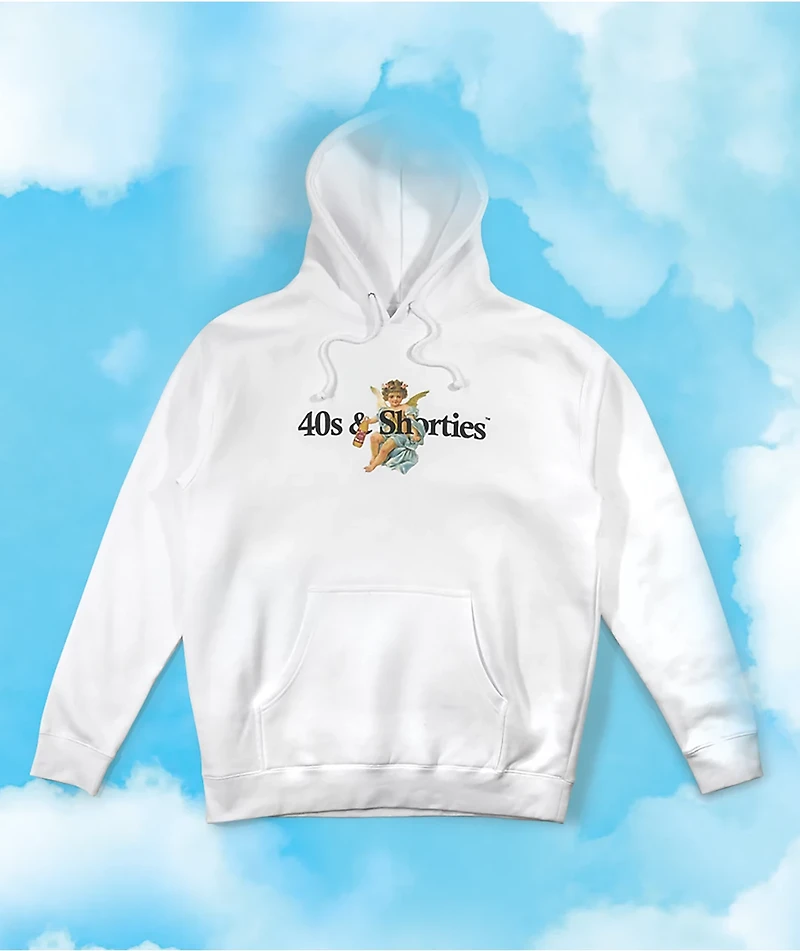 40s & Shorties Angel Logo White Hoodie