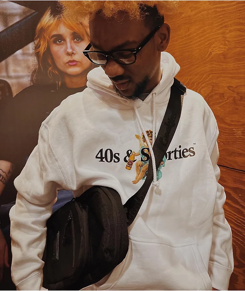 40s & Shorties Angel Logo White Hoodie
