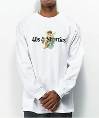 40s & Shorties Angel Logo White Long Sleeve T-Shirt