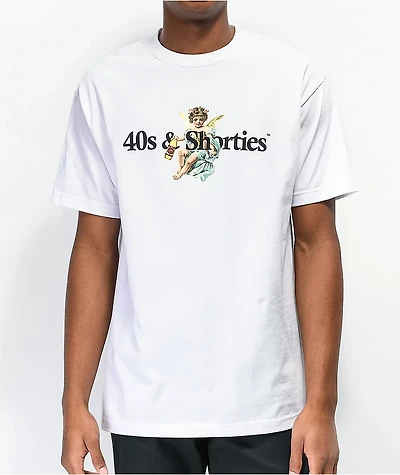 40s & Shorties Angel Logo White T-Shirt