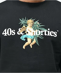40s & Shorties Angel Plant Black Crewneck Sweatshirt