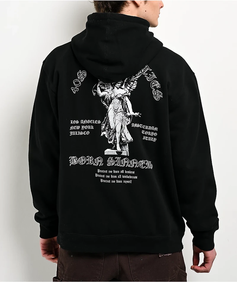 40s & Shorties Born Sinner Black Zip Hoodie