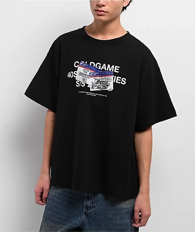 40s & Shorties Cold Game Logo Black Wash T-Shirt