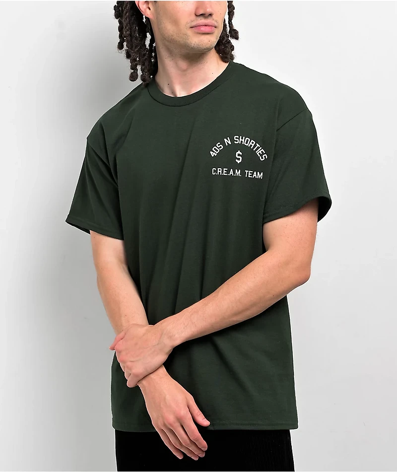 40s & Shorties Cream Team Green T-Shirt