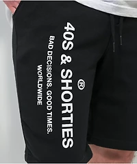 40s & Shorties General Logo Black White Sweat Shorts