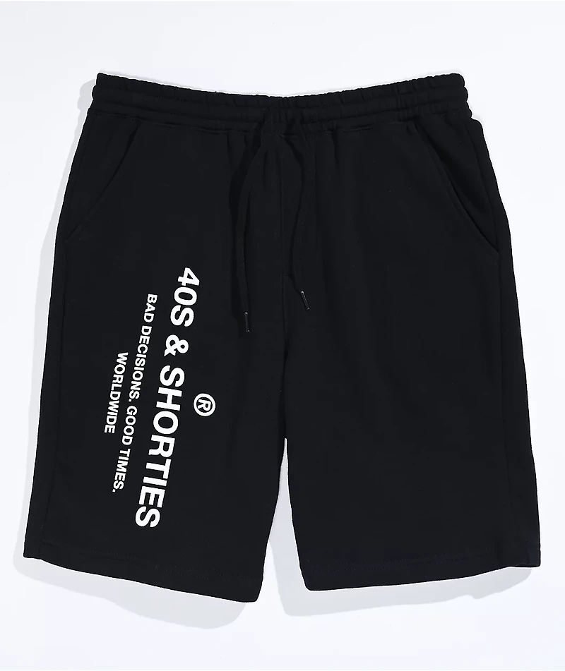 40s & Shorties General Logo Black White Sweat Shorts