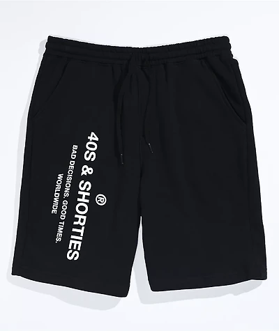 40s & Shorties General Logo Black White Sweat Shorts