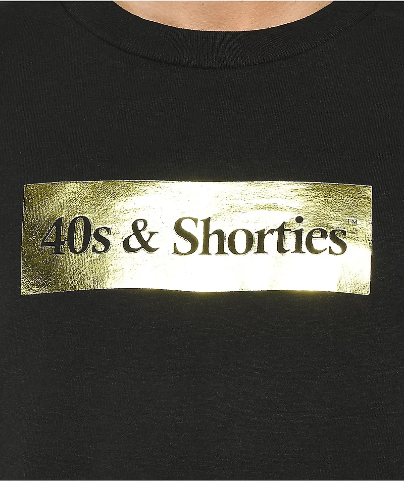 40s & Shorties Gold Box Logo Black T-Shirt