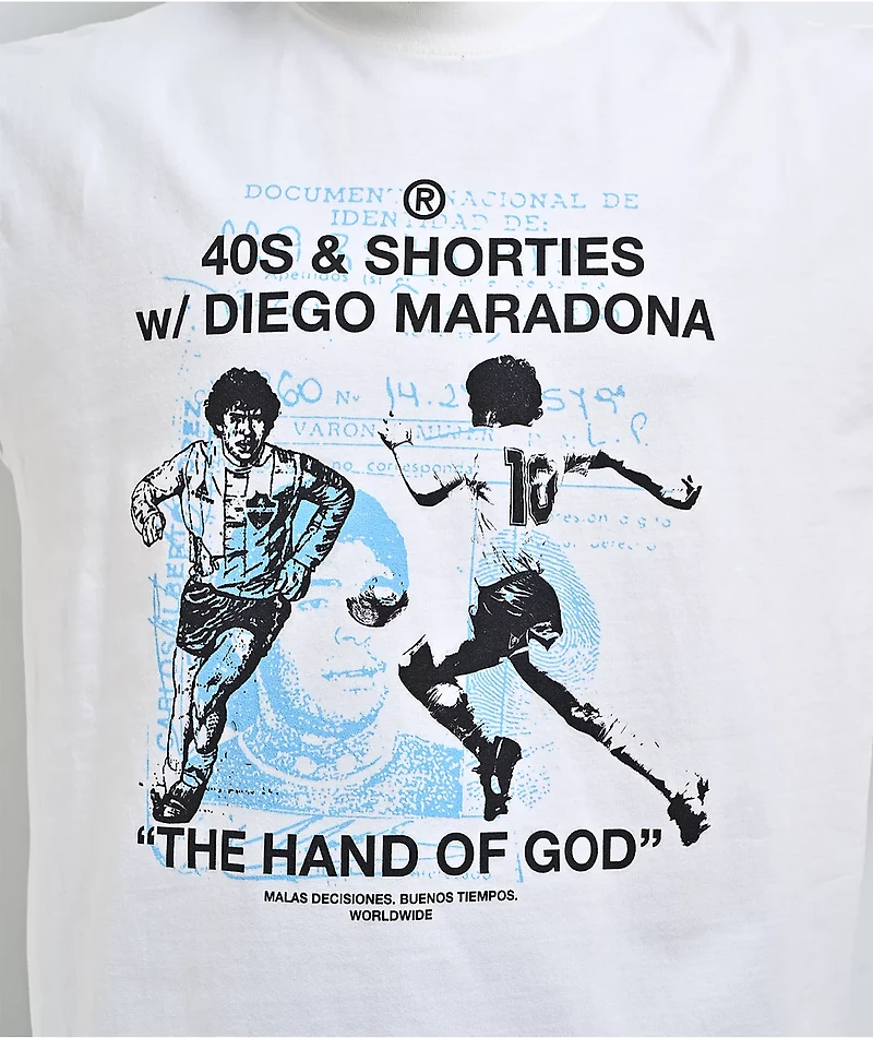 40s & Shorties Hand Of God White T-Shirt