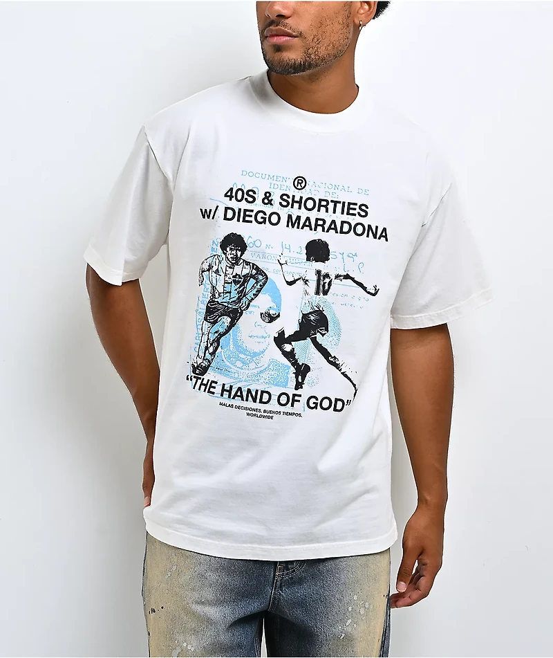 40s & Shorties Hand Of God White T-Shirt