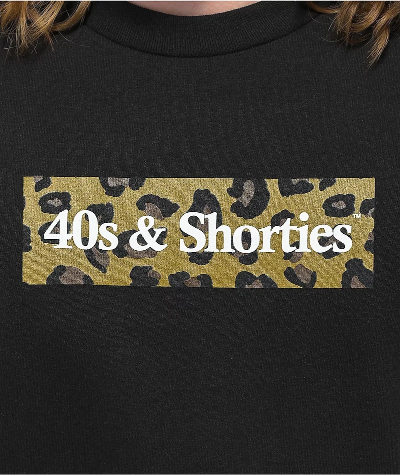 40s & Shorties Leopard Logo Black T-Shirt