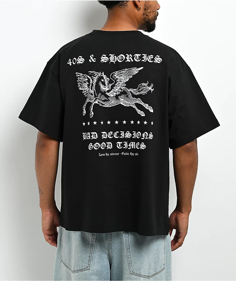 40s & Shorties Pegasus Black T-Shirt