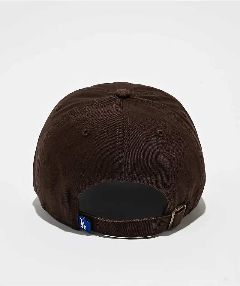 47 Brand Clean Up Los Angeles Dodgers Dark Brown Wash Strapback Hat