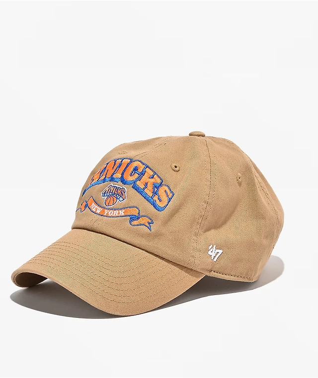 47 Brand Clean Up New York Knicks Beige Strapback Hat