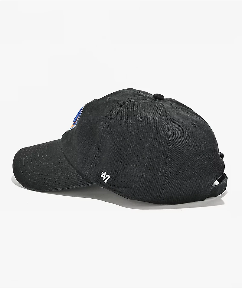 47 Brand Clean Up New York Knicks Black Strapback Hat