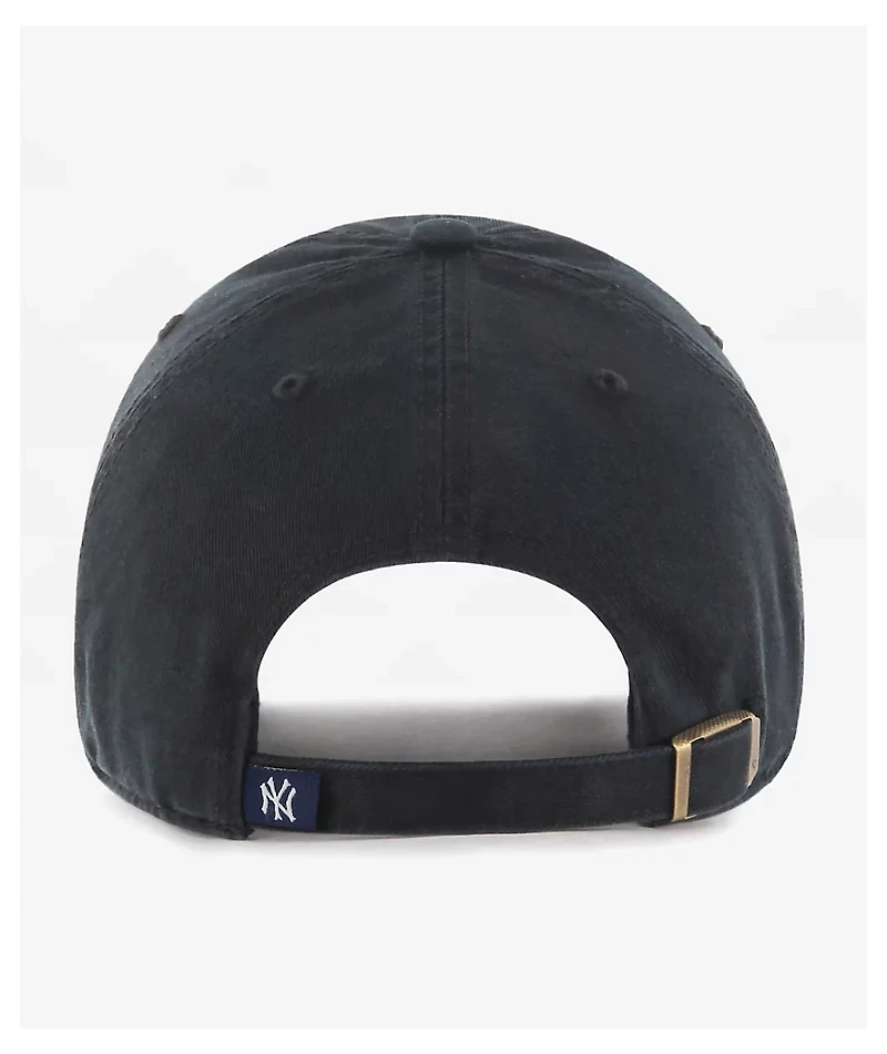 47 Brand Clean Up New York Yankees Black Wash Strapback Hat