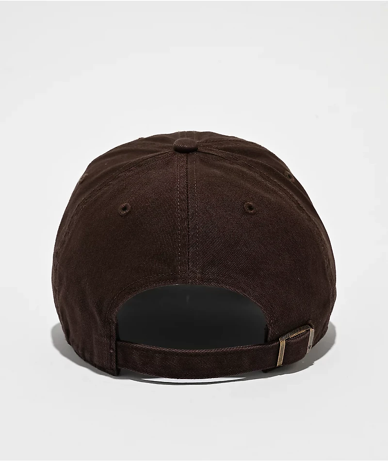 47 Brand Clean Up New York Yankees Dark Brown Wash Strapback Hat