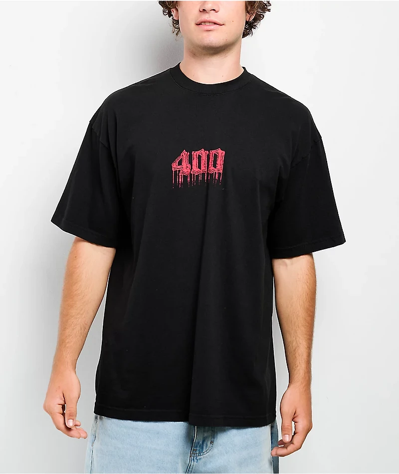 4Hunnid 400 Drip Black Wash T-Shirt