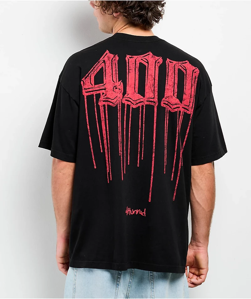 4Hunnid 400 Drip Black Wash T-Shirt
