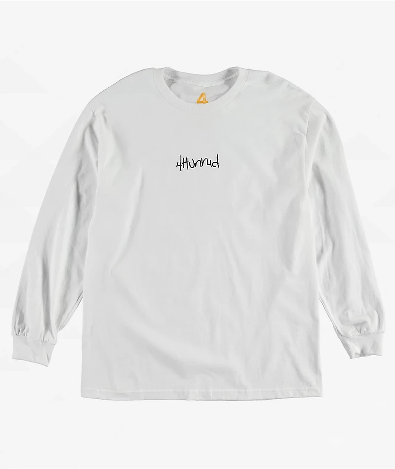 4Hunnid 4H Rosary White Long Sleeve T-Shirt