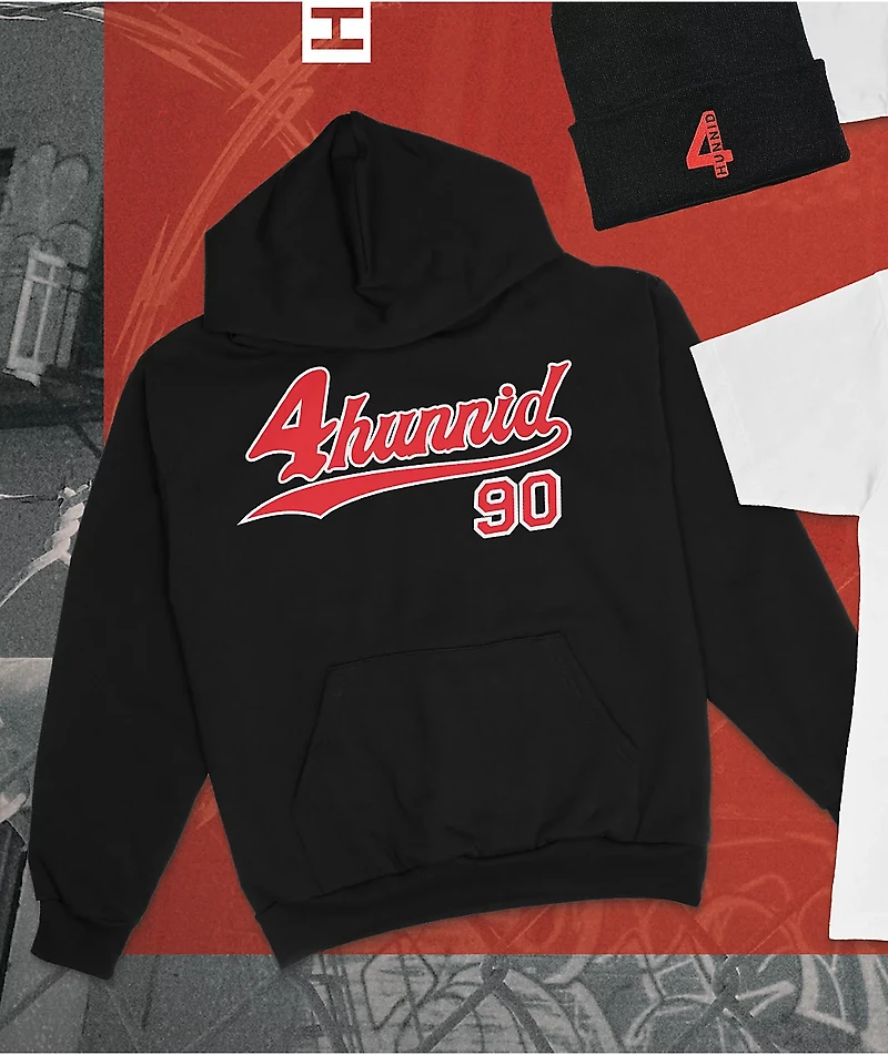 4Hunnid 90s Black & Red Hoodie
