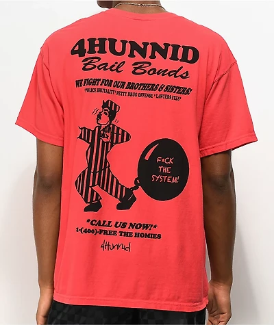 4Hunnid Bail Bonds Red T-Shirt