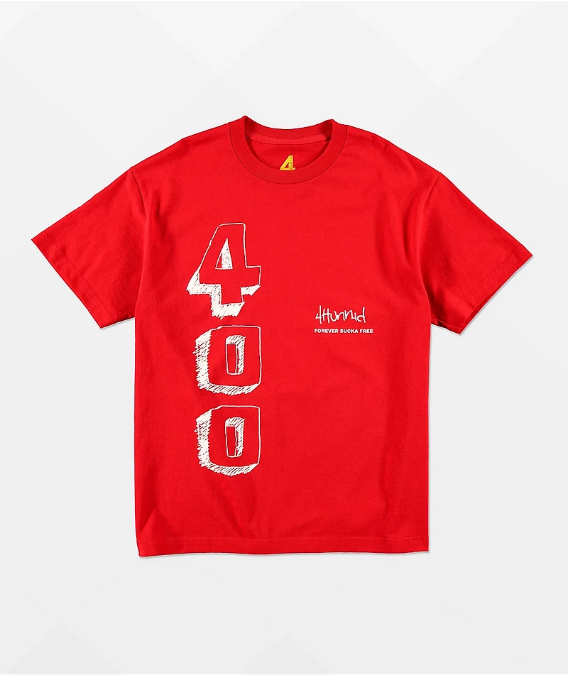 4Hunnid Blocks Red T-Shirt