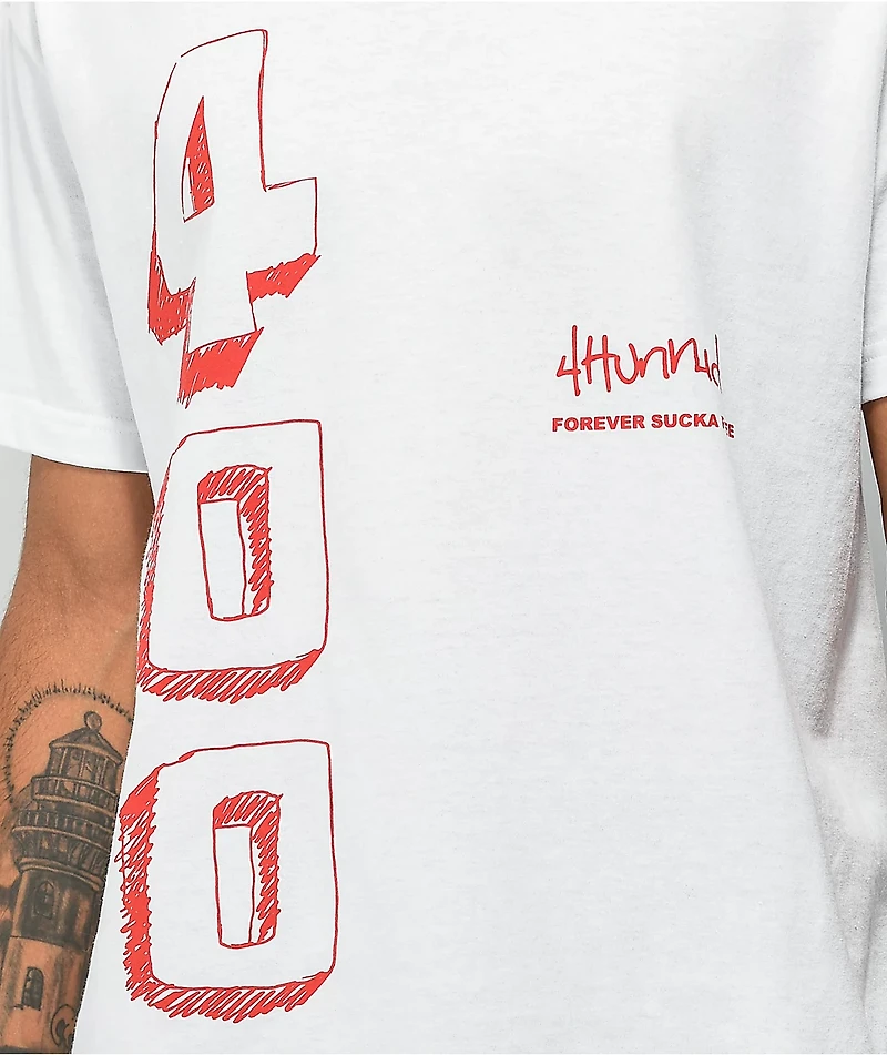 4Hunnid Blocks White T-Shirt