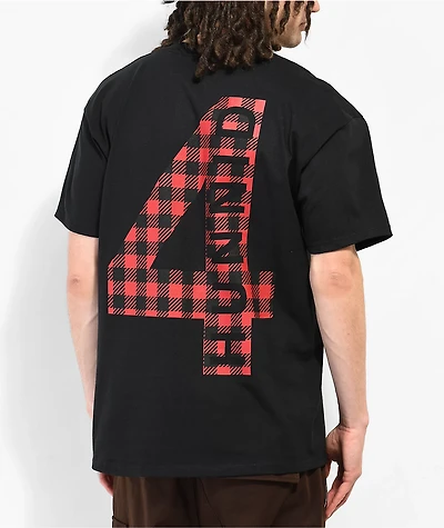 4Hunnid Buffalo Plaid Black T-Shirt